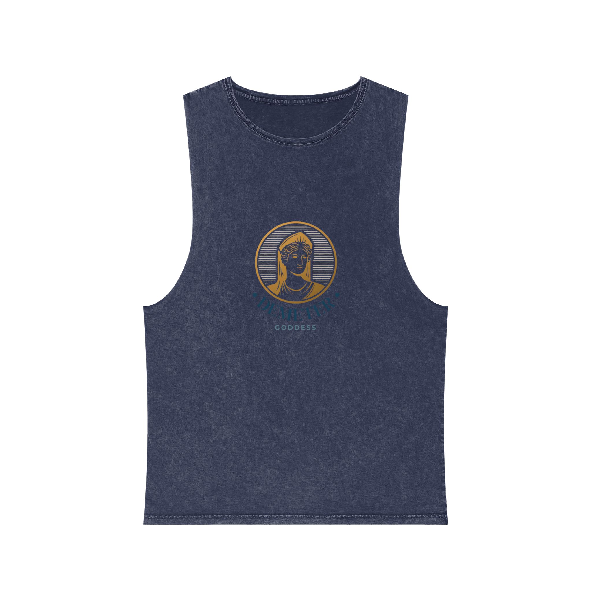 Detailed Goddess Logo With Golden Elements Unisex Stonewash Tank Top - Image 13