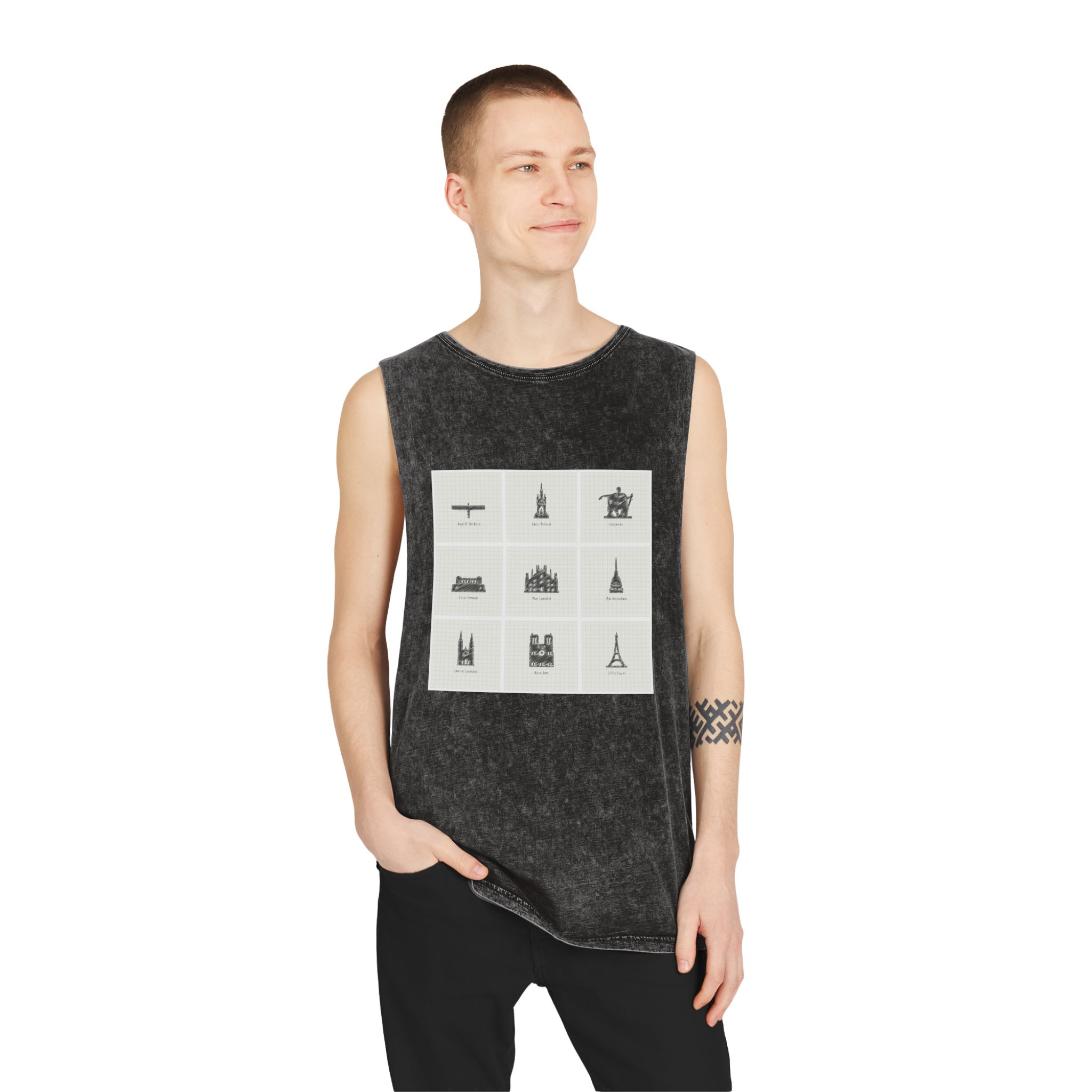 Historical Design A98AD2 Unisex Stonewash Tank Top - Image 3