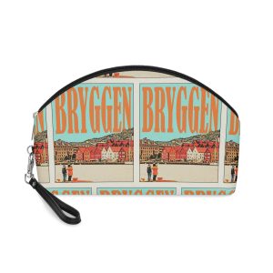 Bryggen Retro Travel Poster (1) Makeup Bag