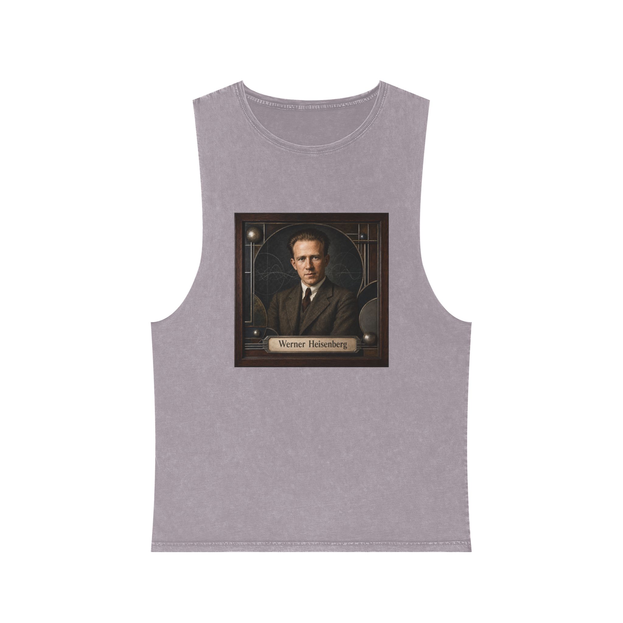 Werner Heisenberg Unisex Stonewash Tank Top - Image 17