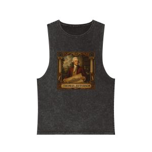 Thomas Jefferson Unisex Stonewash Tank Top
