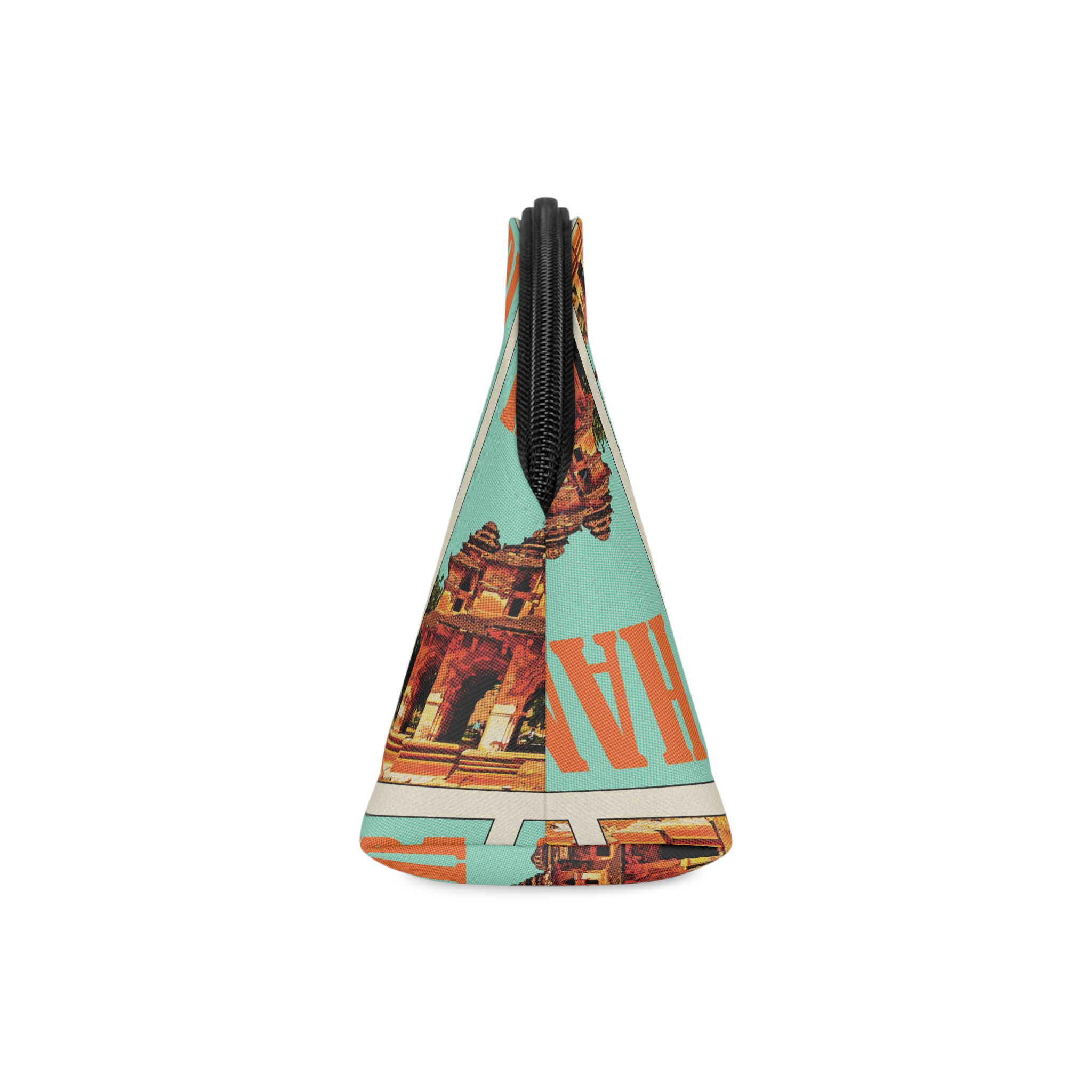 Hampi Retro Travel Poster (1) Makeup Bag - Image 4