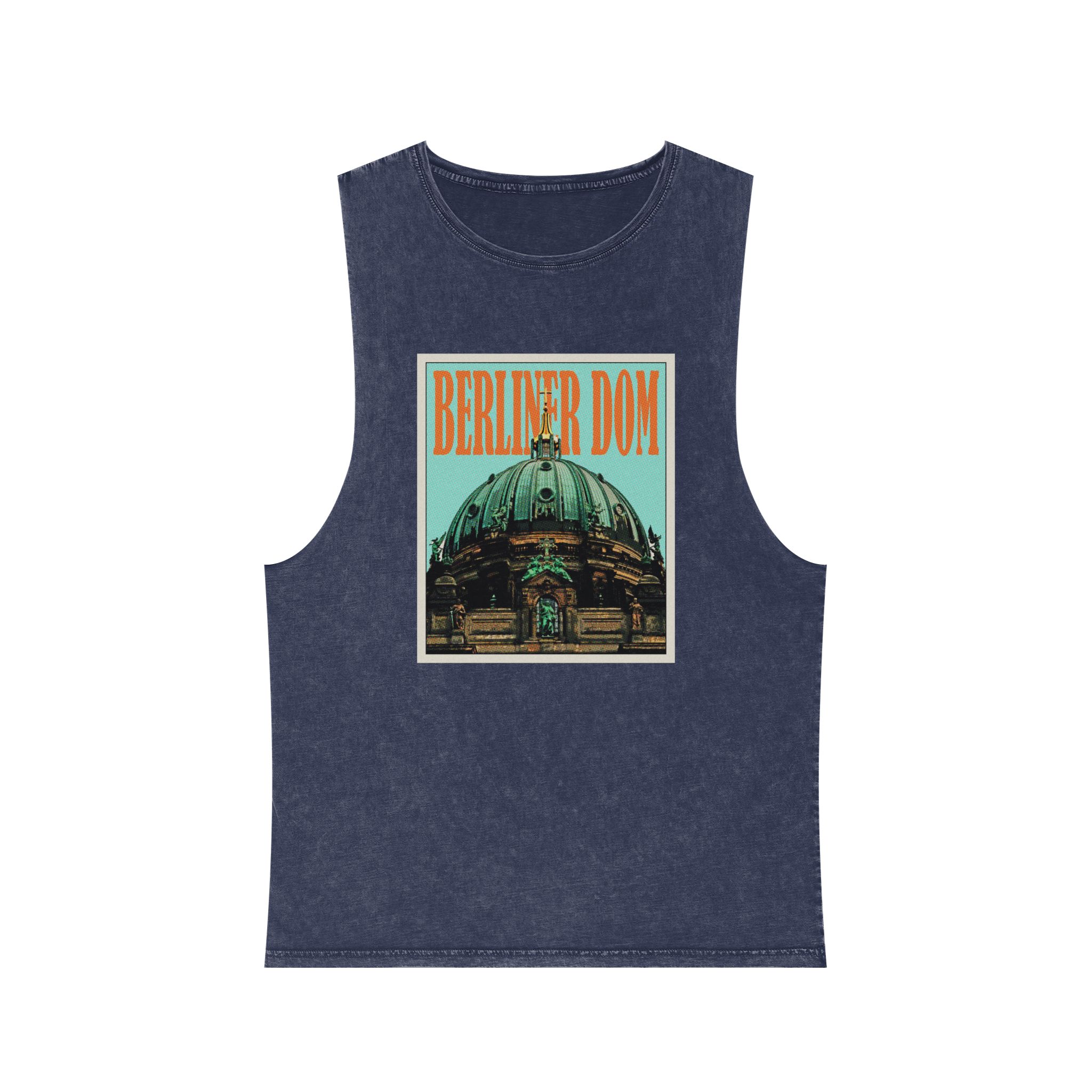 Berliner Dom Retro Travel Poster Unisex Stonewash Tank Top - Image 13