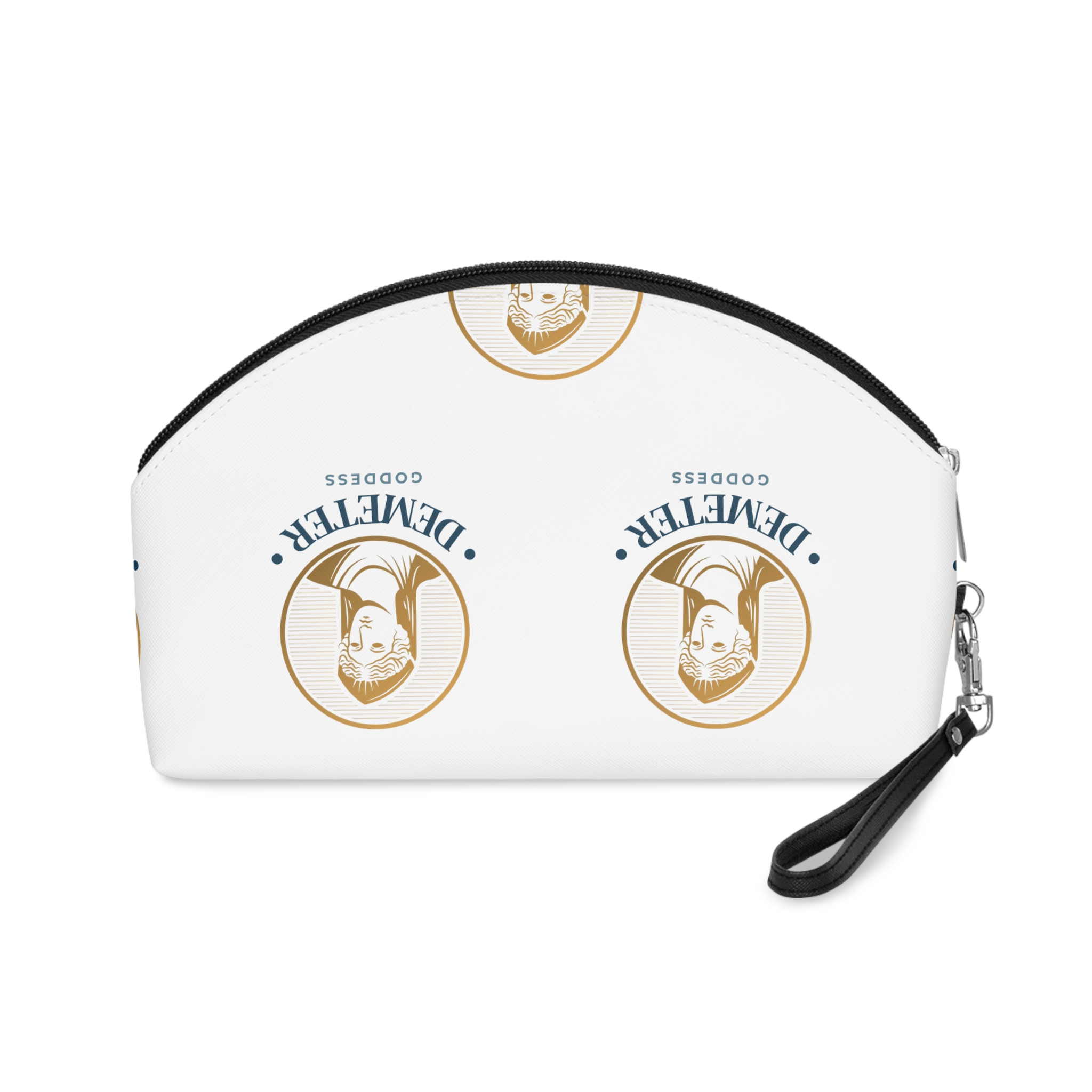 Detailed Goddess Logo With Golden Elements Makeup Bag - Image 2
