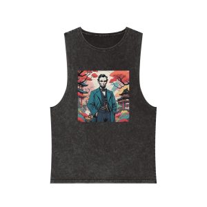 Abraham Lincoln10 Unisex Stonewash Tank Top