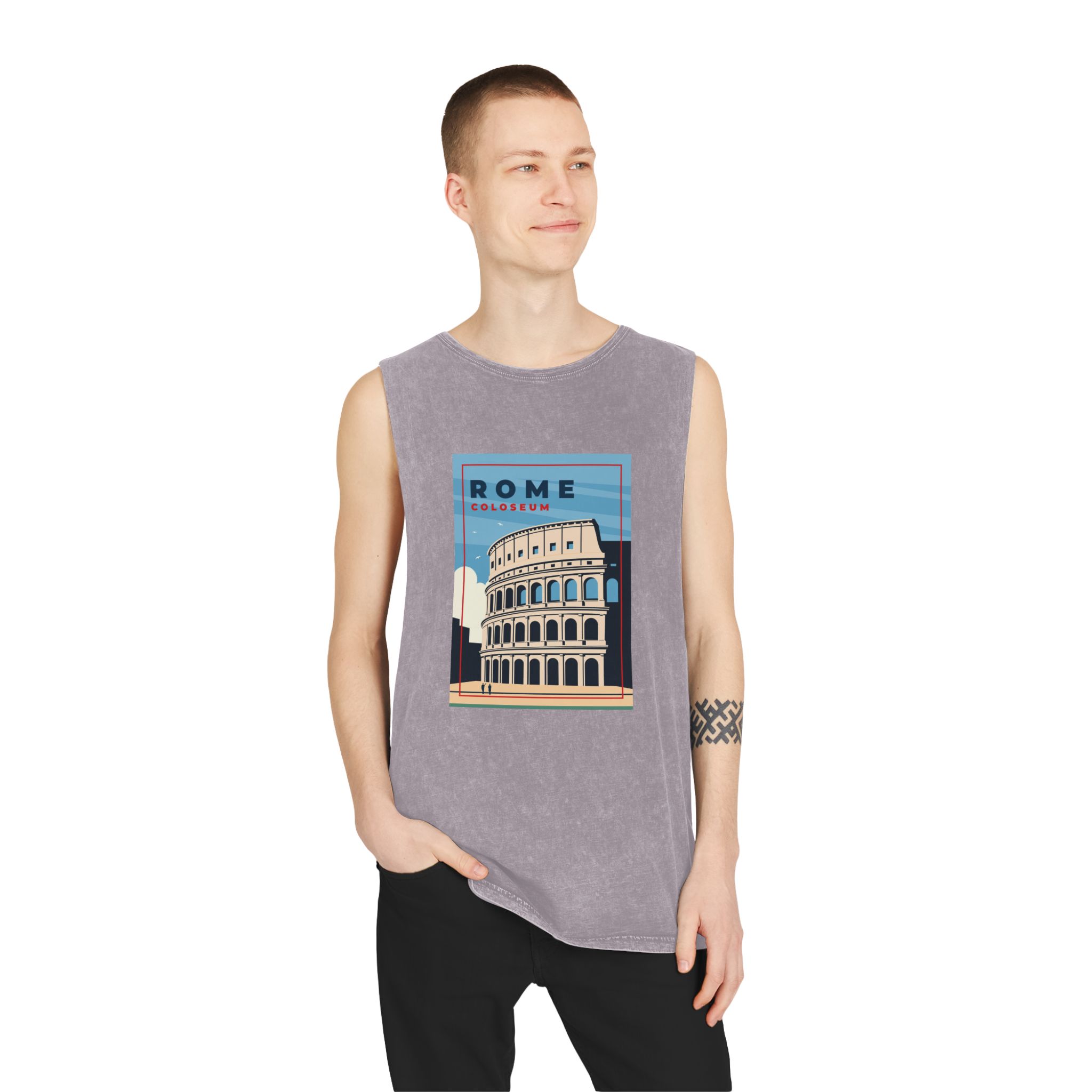 Historical Design E022AB Unisex Stonewash Tank Top - Image 19