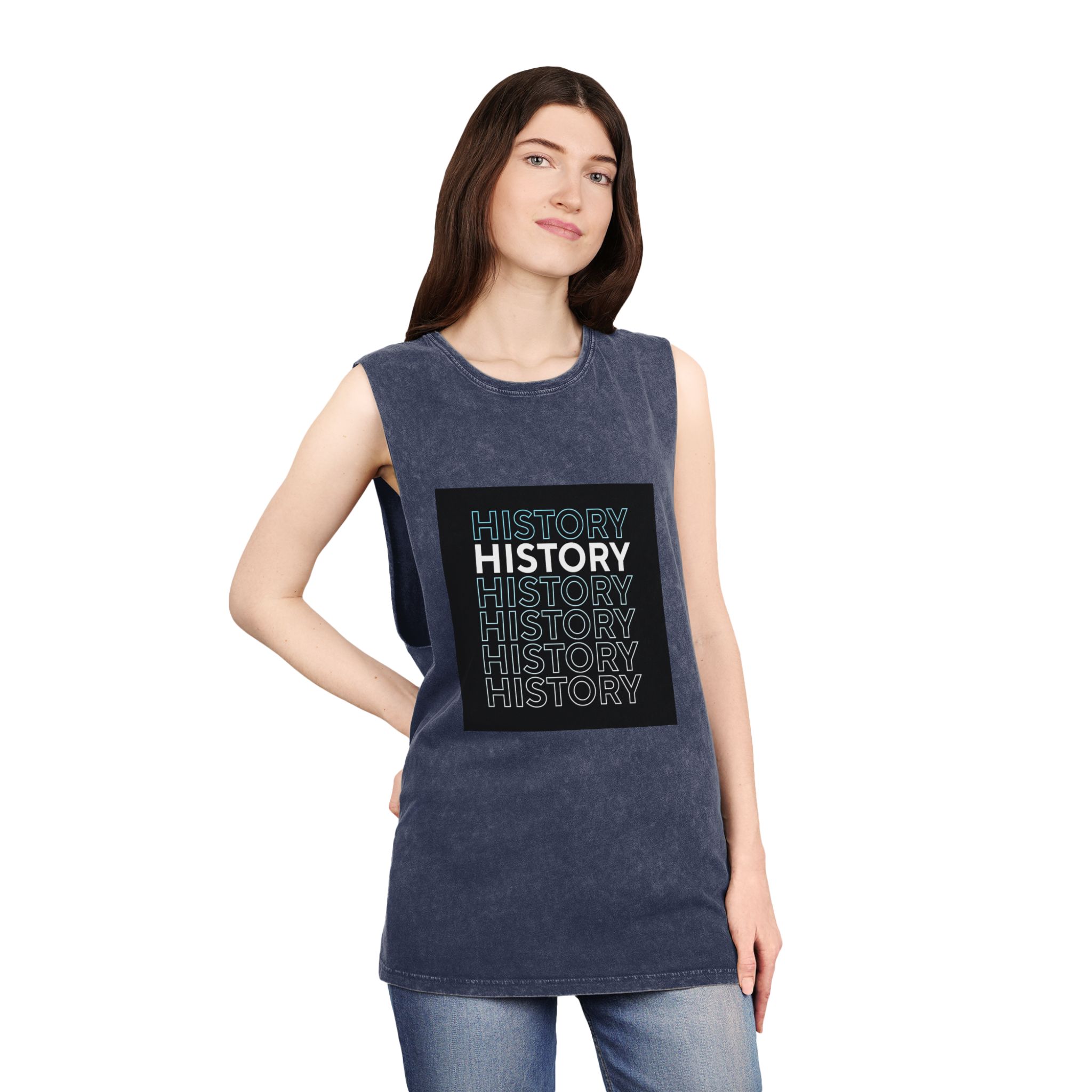 Text Effect Book Tshirt Design 2nd Time 65 Unisex Stonewash Tank Top - Image 16