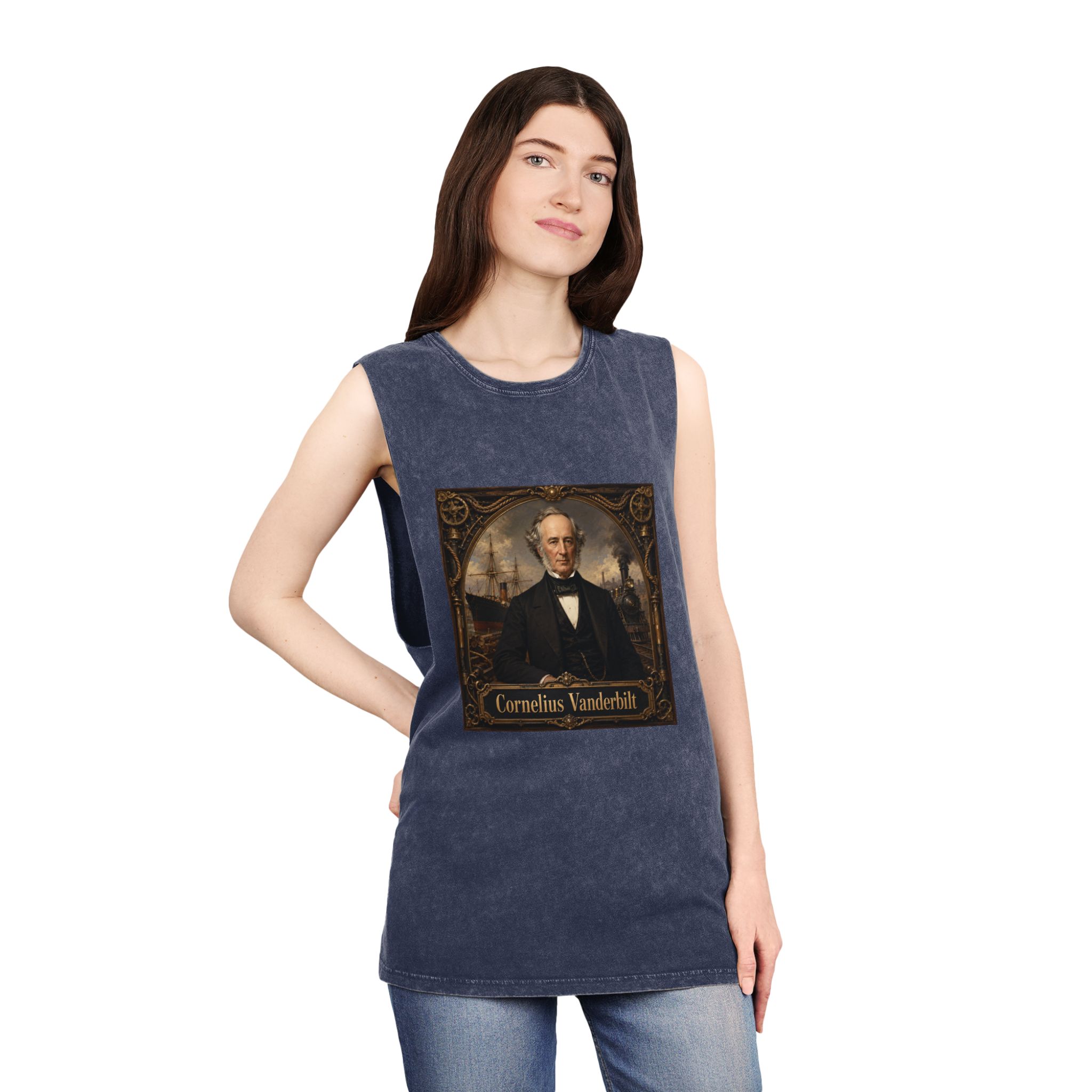 Cornelius Vanderbilt Unisex Stonewash Tank Top - Image 16