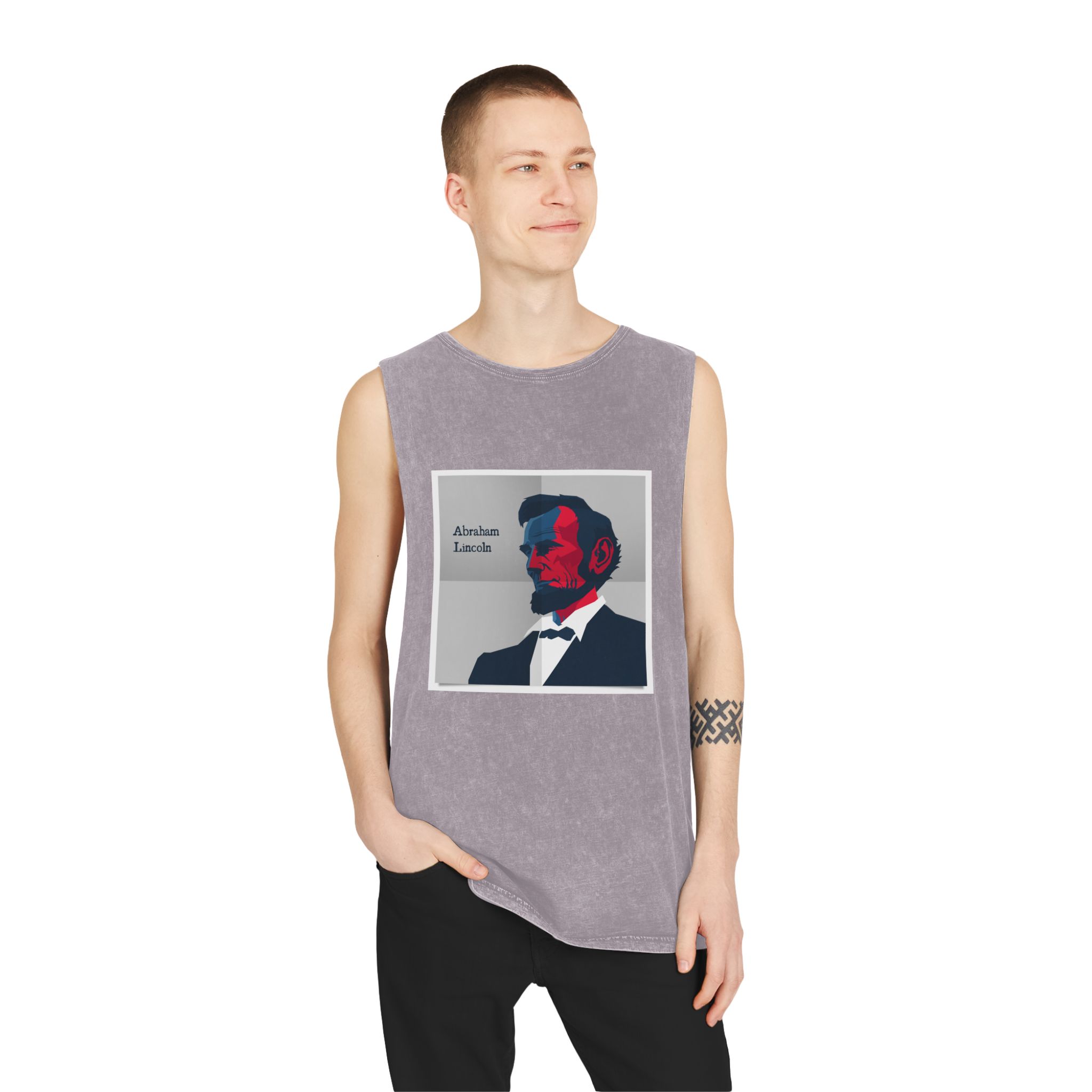 Historical Design 235DEF Unisex Stonewash Tank Top - Image 19