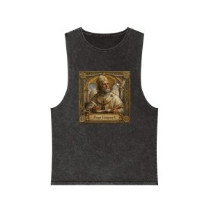 Pope Gregory I Unisex Stonewash Tank Top