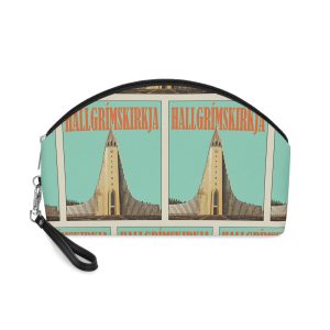 Hallgrimskirkja Retro Travel Poster Makeup Bag