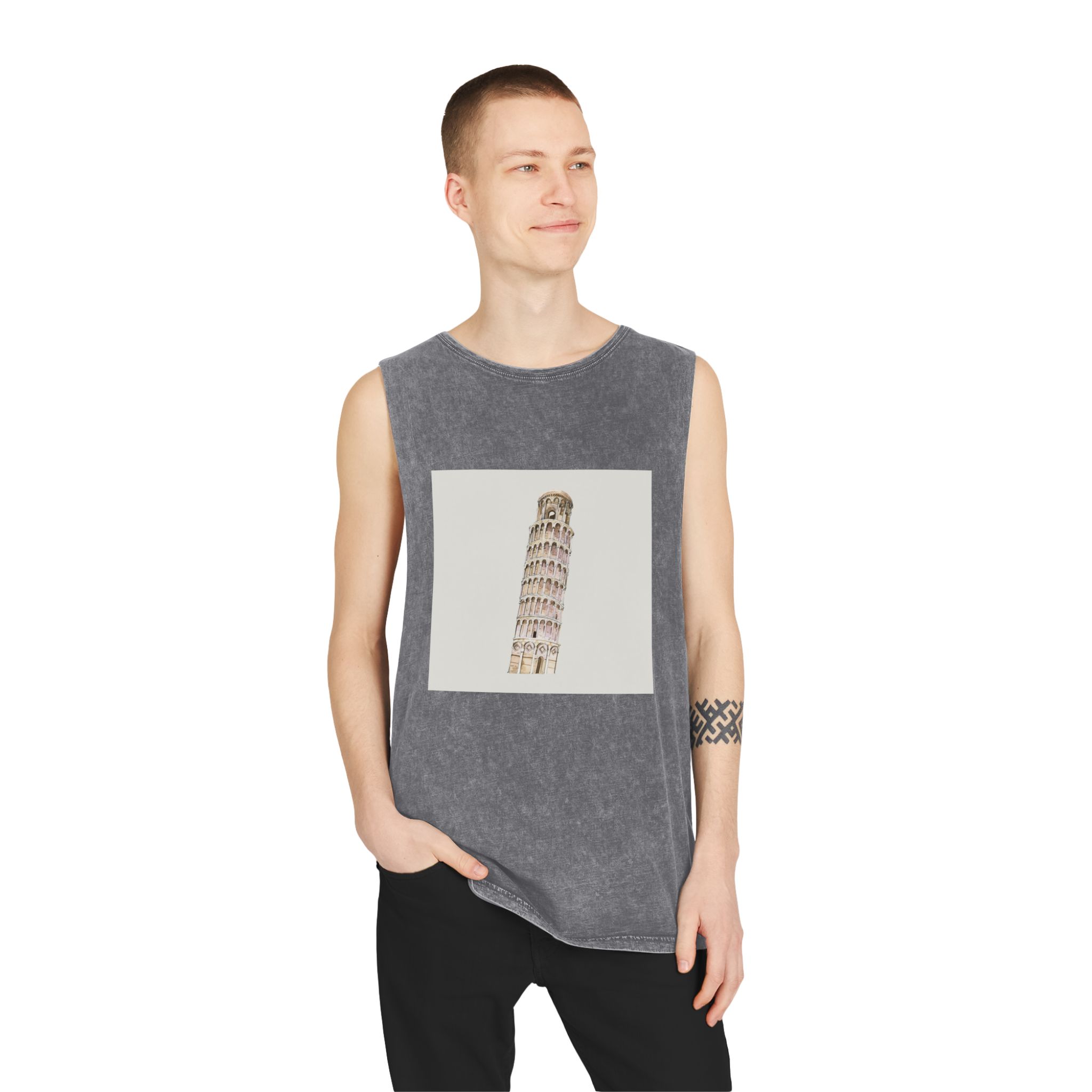 Historical Design E34AA7 Unisex Stonewash Tank Top - Image 11