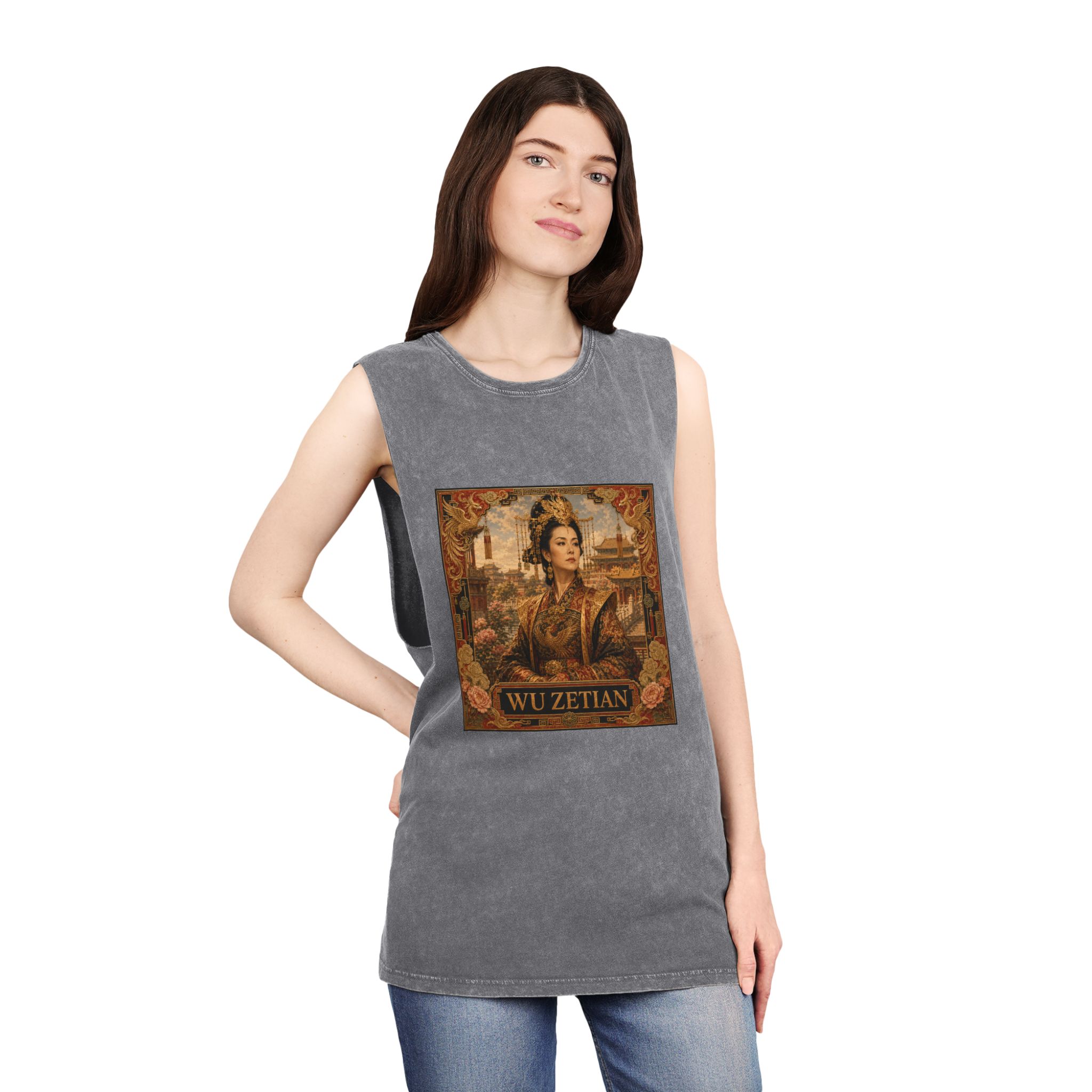 Wu Zetian Unisex Stonewash Tank Top - Image 12
