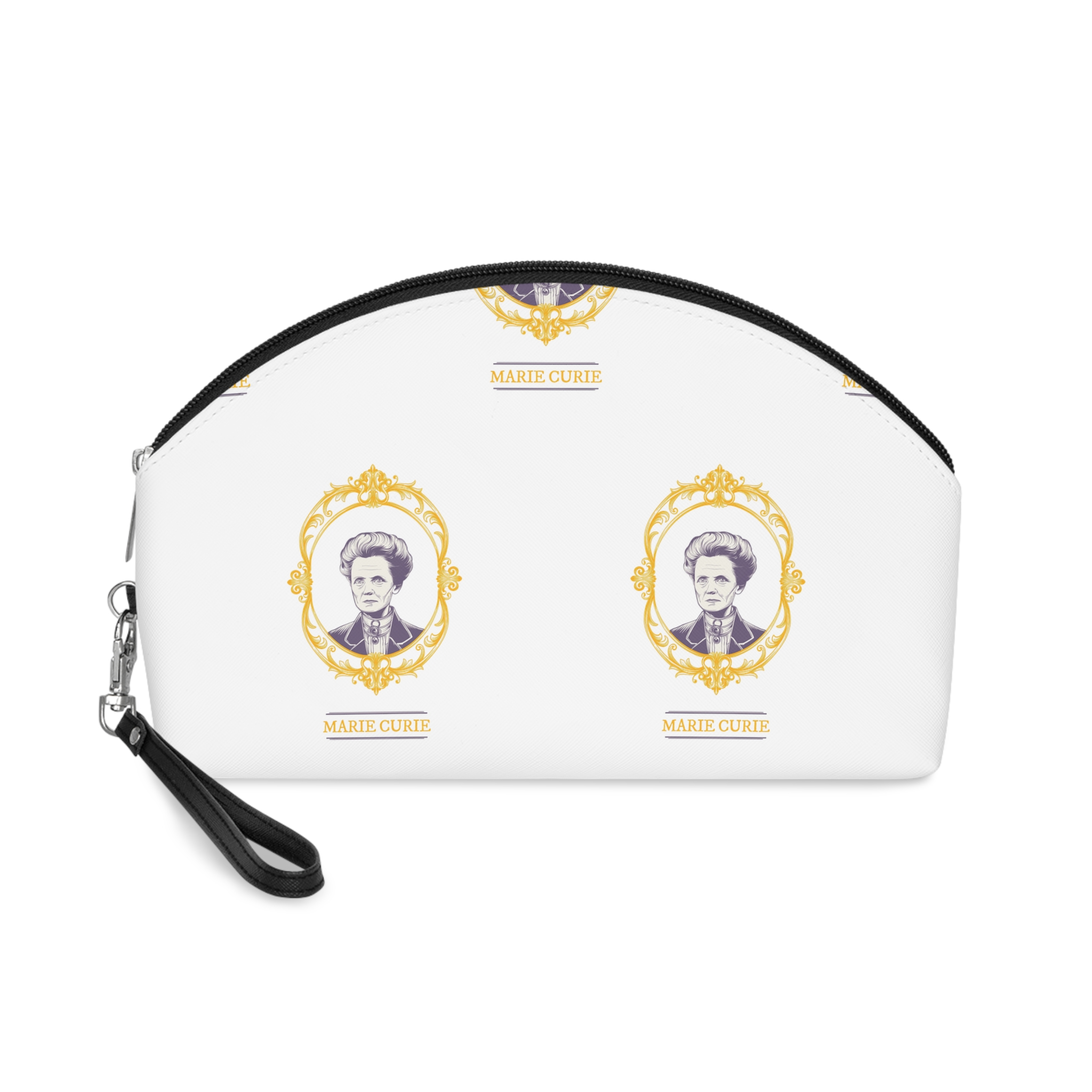 Hand Drawn Marie Curie Illustration Makeup Bag