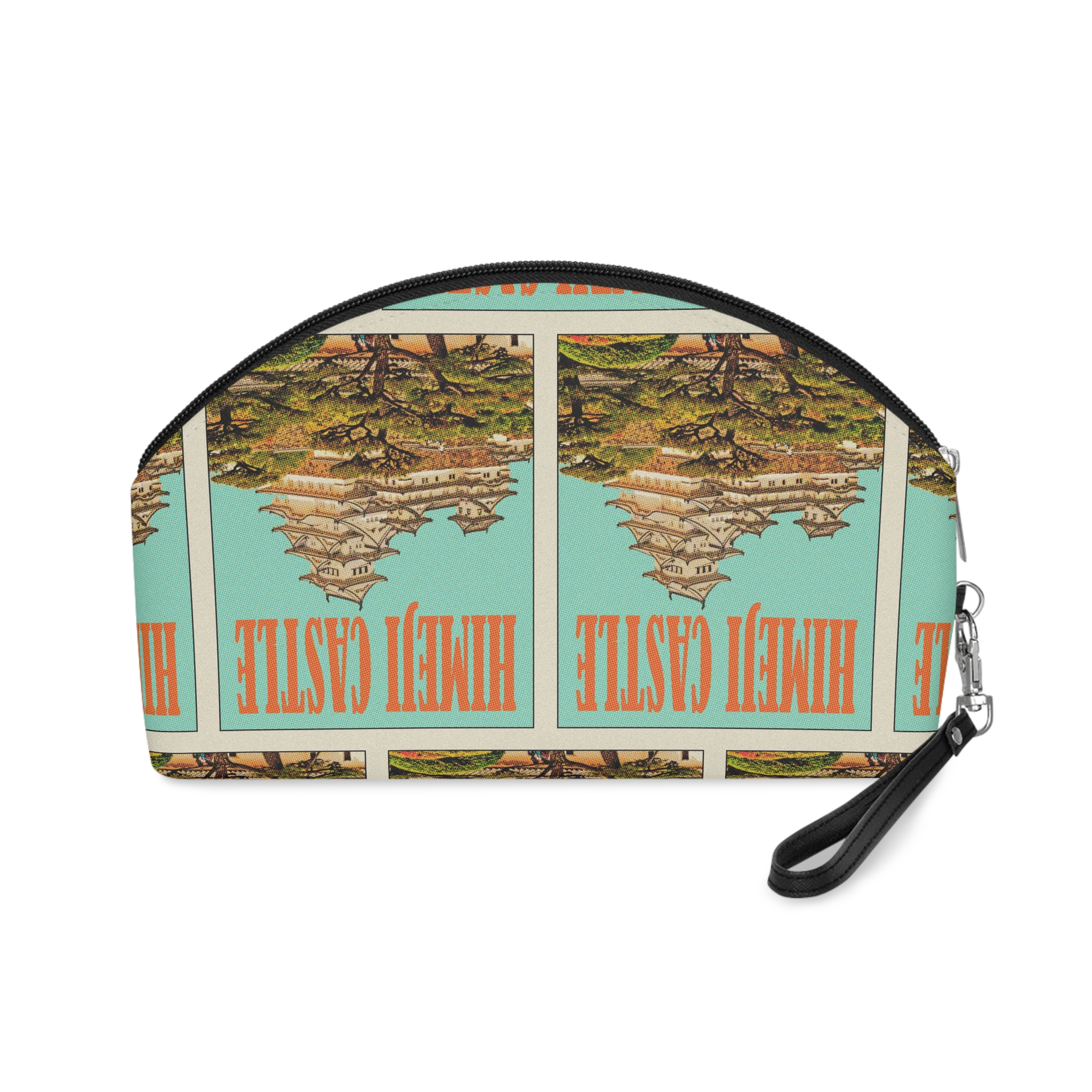 Himeji Castle Retro Travel Poster Makeup Bag - Image 2