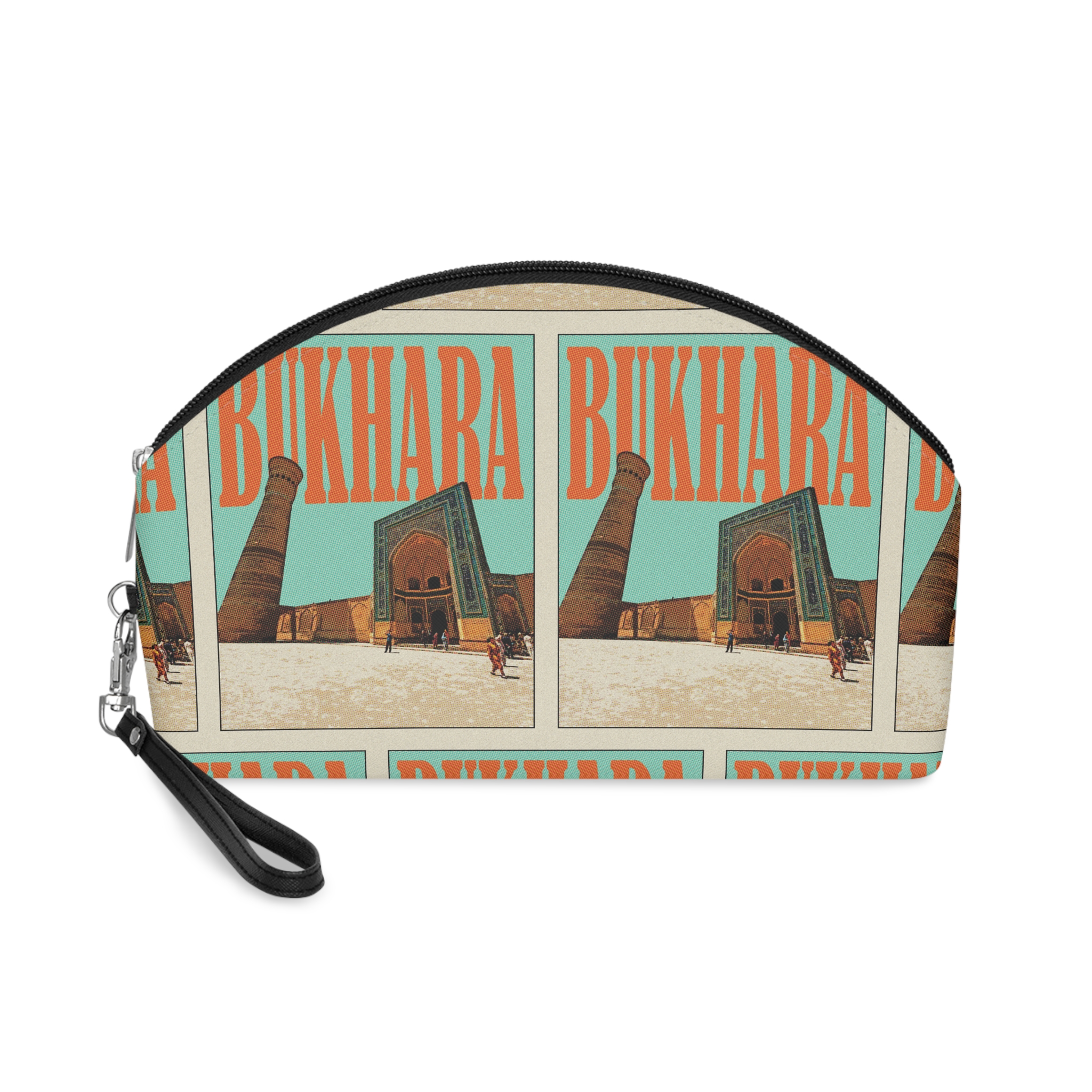 Bukhara Retro Travel Poster (1) Makeup Bag