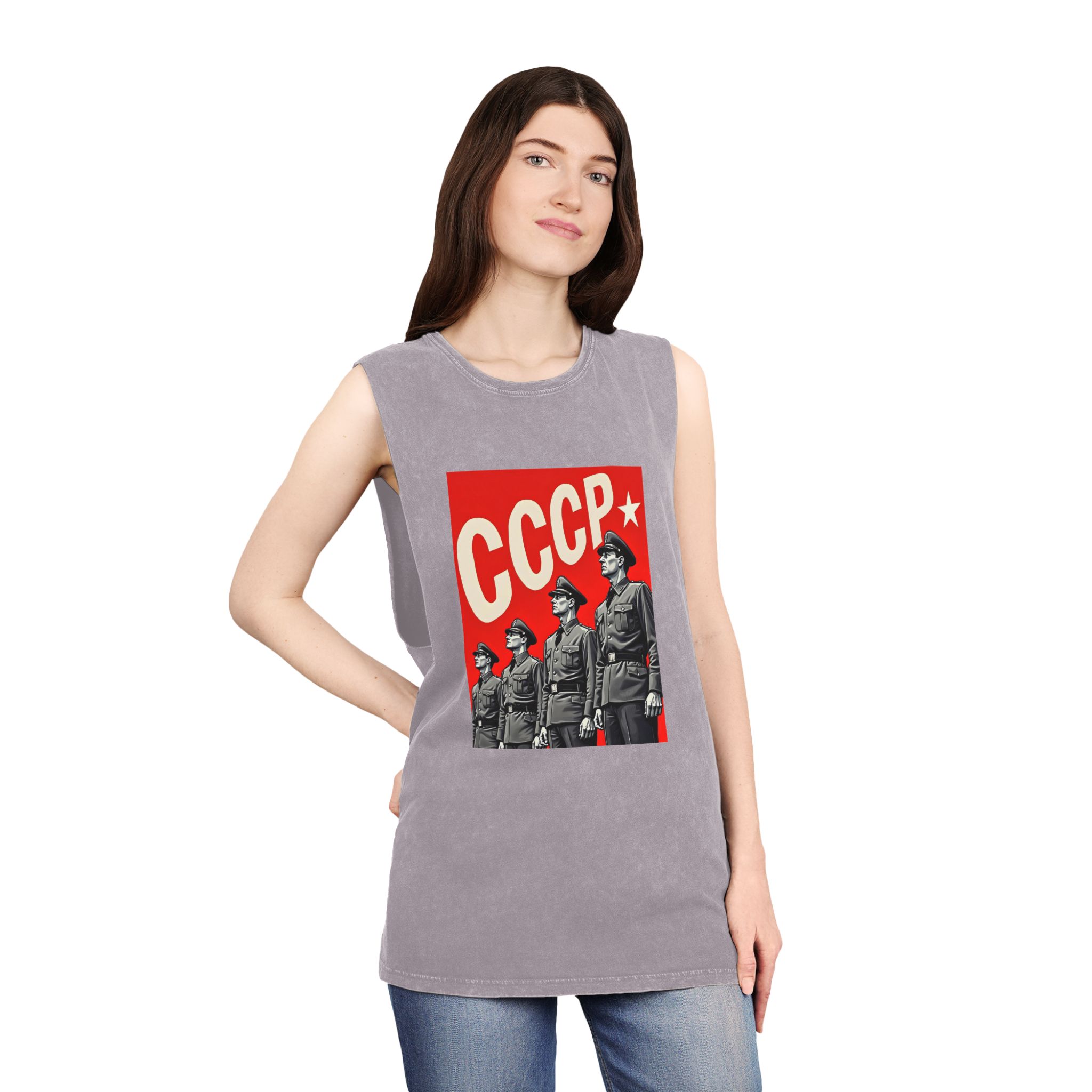 Cccp 1 Unisex Stonewash Tank Top - Image 20