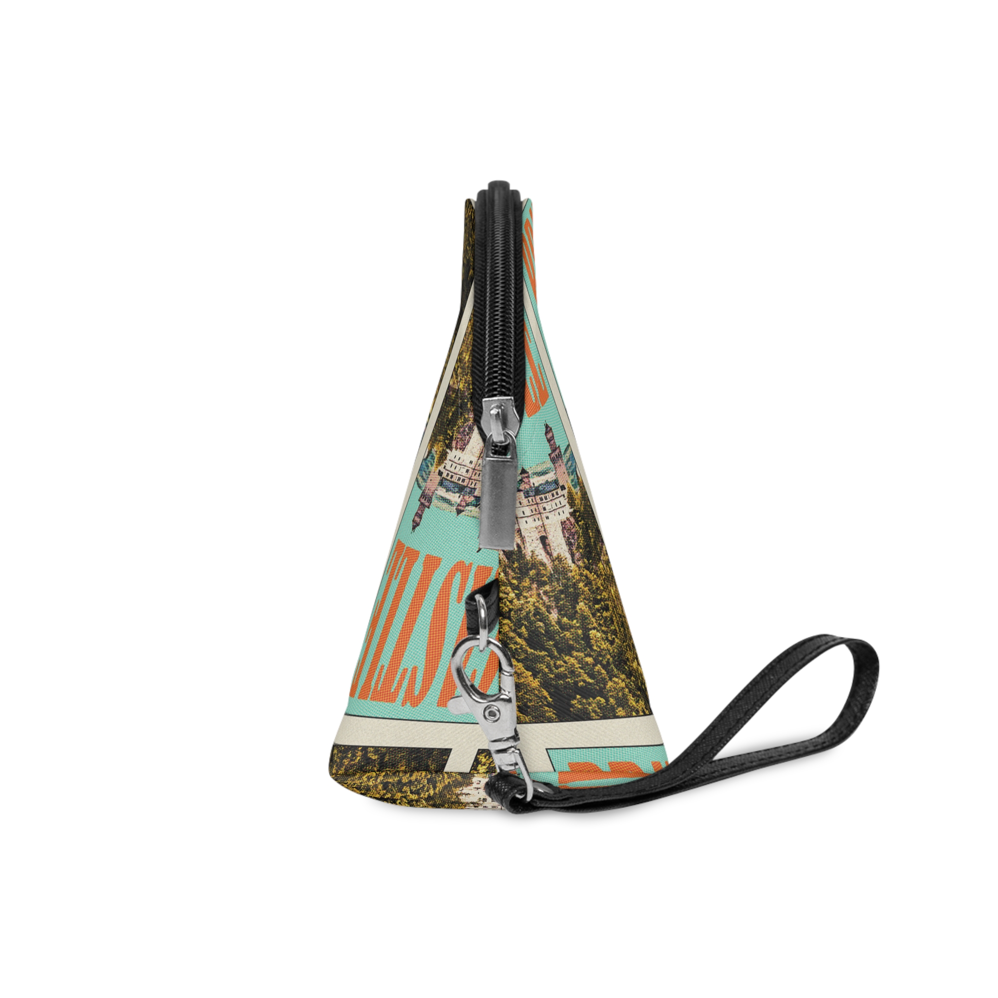 Bran Castle Retro Travel Poster Makeup Bag - Image 3