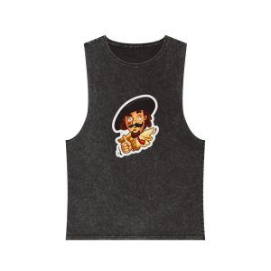 Cartoon Musketeer Thumbs Up Unisex Stonewash Tank Top
