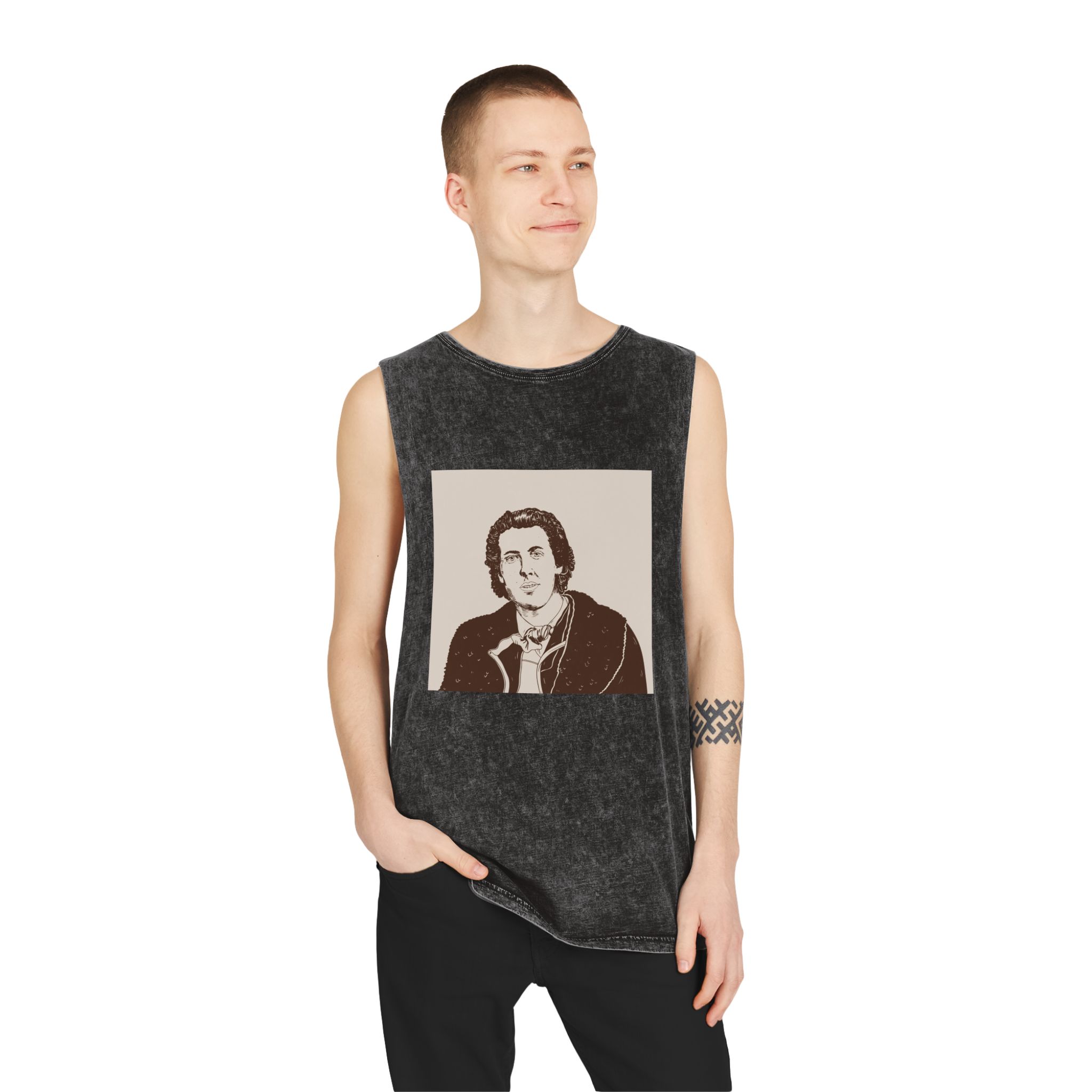 Historical Design 3EDFE4 Unisex Stonewash Tank Top - Image 3