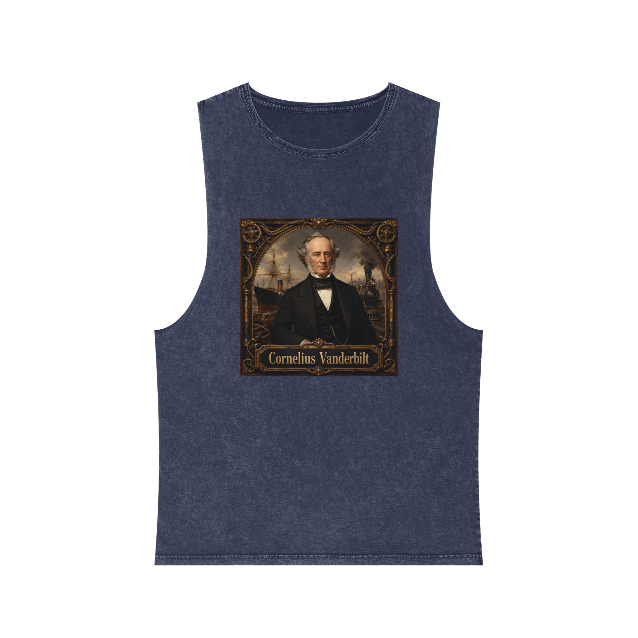 Cornelius Vanderbilt Unisex Stonewash Tank Top - Image 13