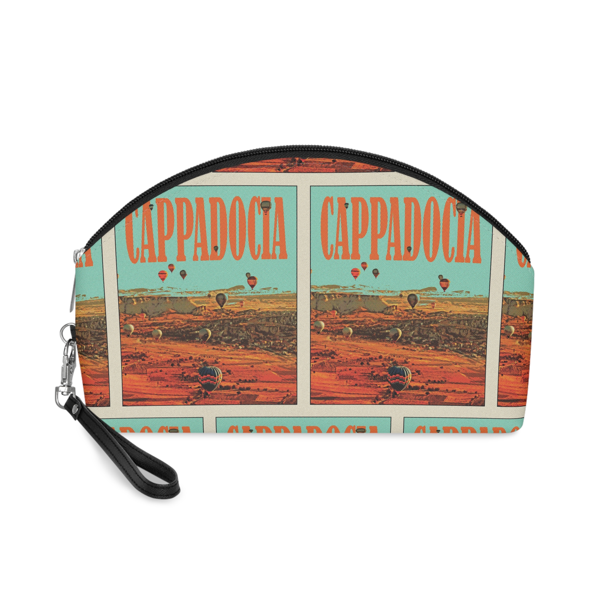 Cappadocia Retro Travel Poster Makeup Bag
