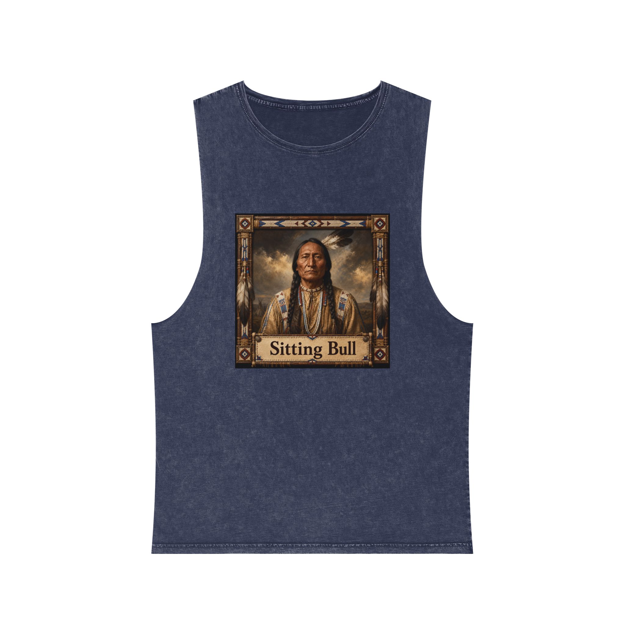 Sitting Bull Unisex Stonewash Tank Top - Image 13