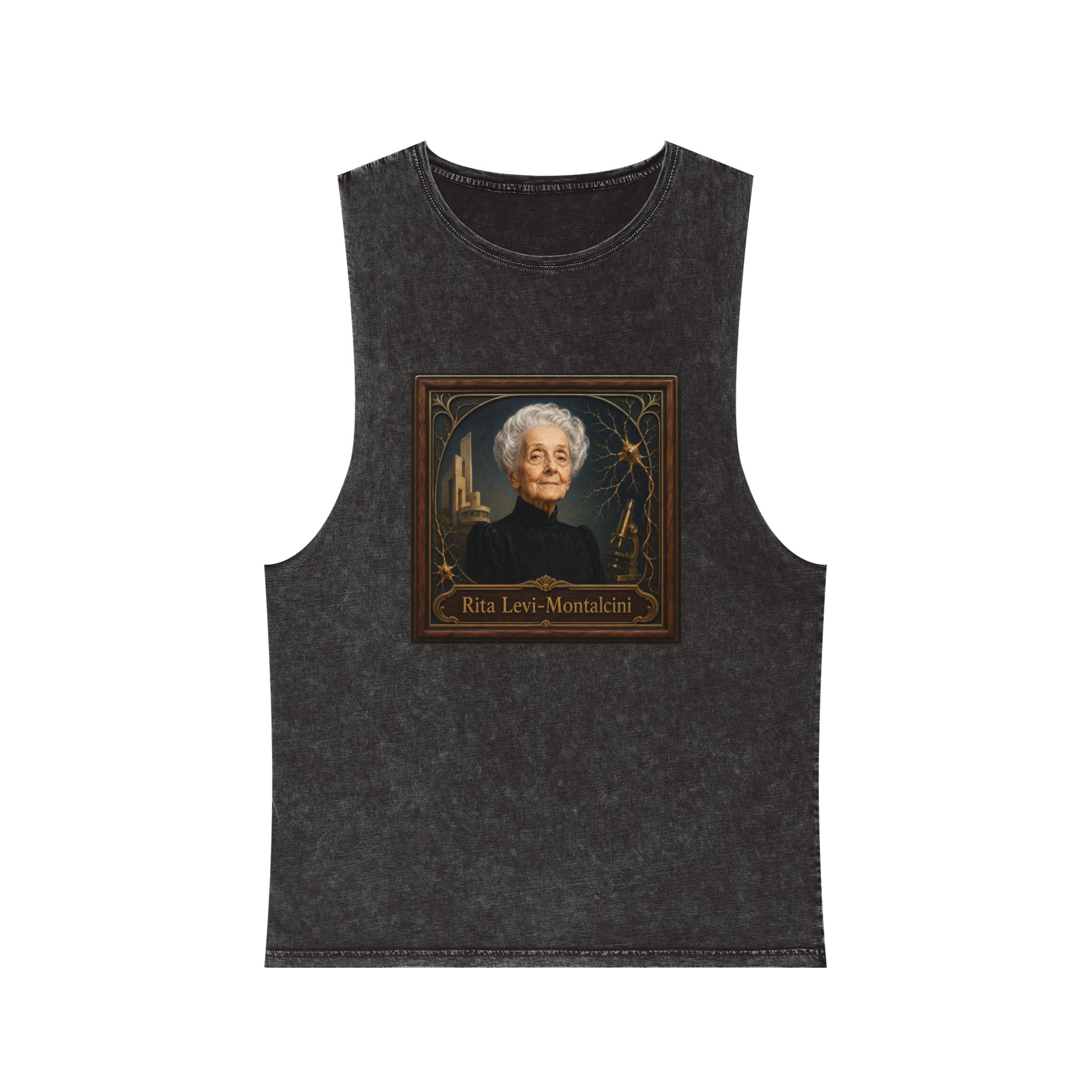 Rita Levi Montalcini Unisex Stonewash Tank Top