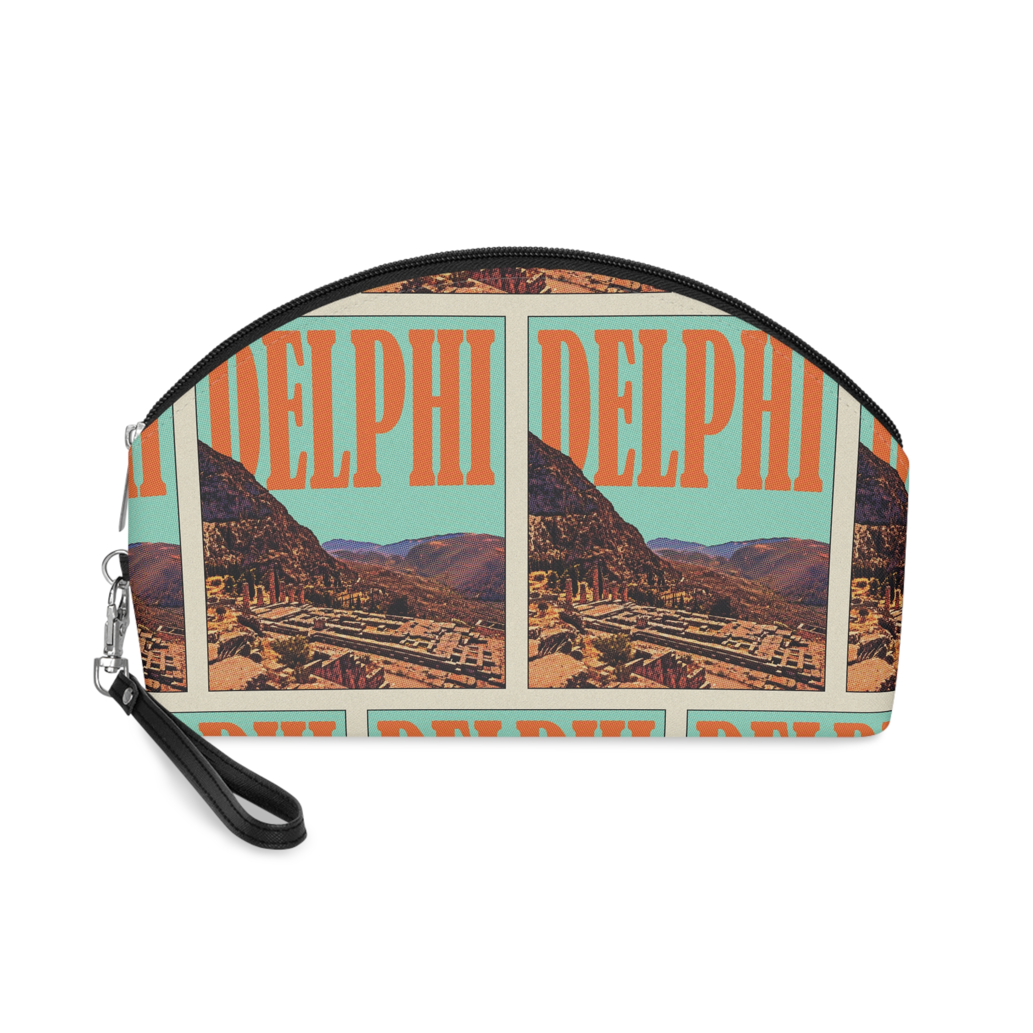 Delphi Retro Travel Poster Makeup Bag