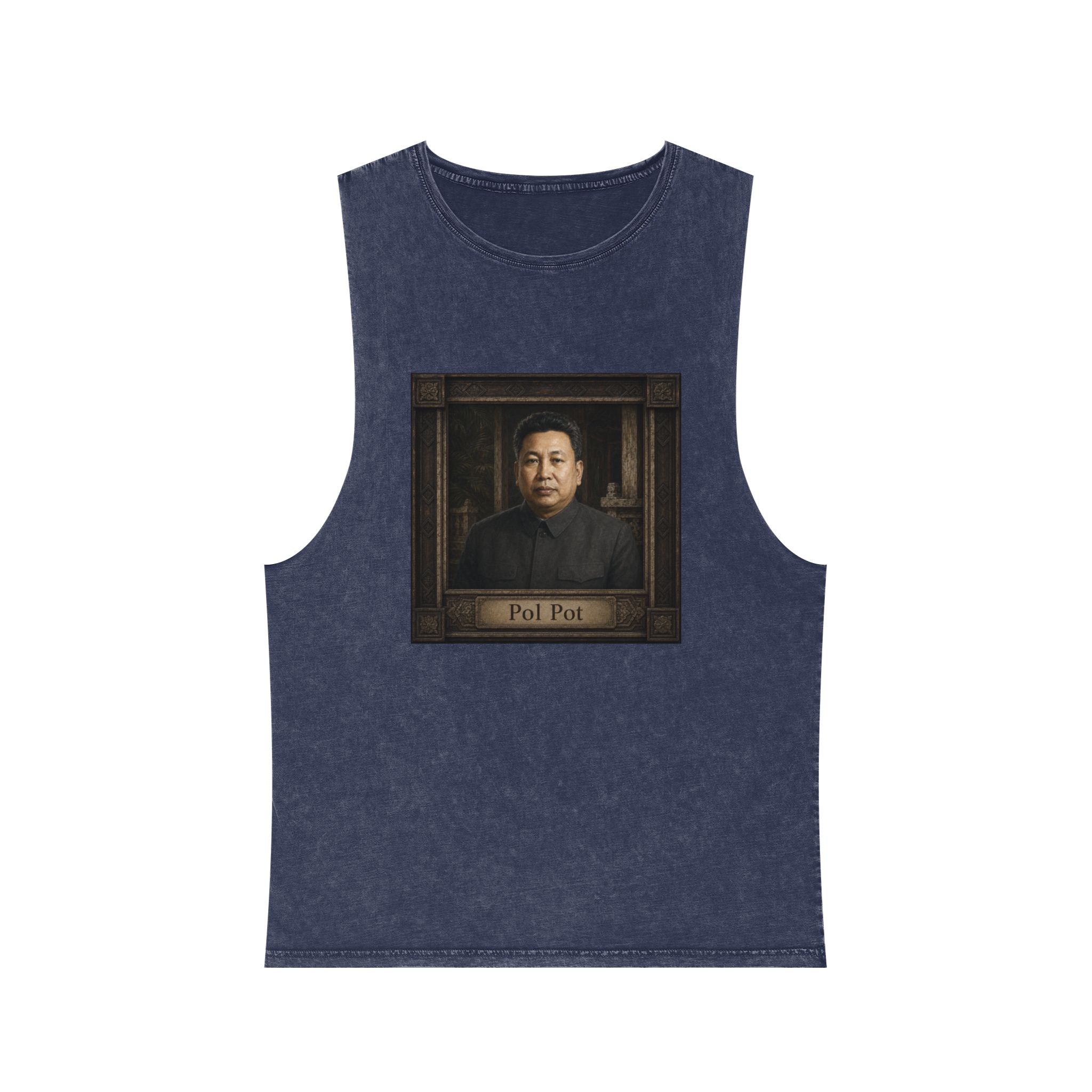 Pol Pot Unisex Stonewash Tank Top - Image 13