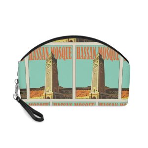 Hassan Mosque Retro Travel Poster (1) Makeup Bag