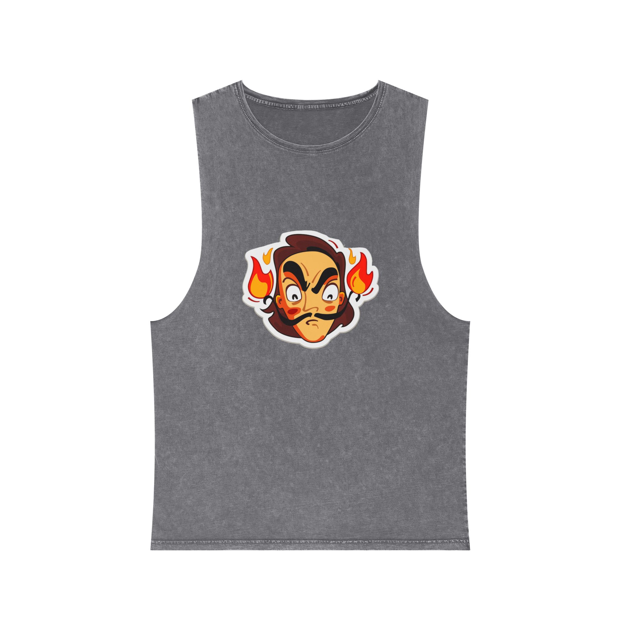 Angry Dali Unisex Stonewash Tank Top - Image 9