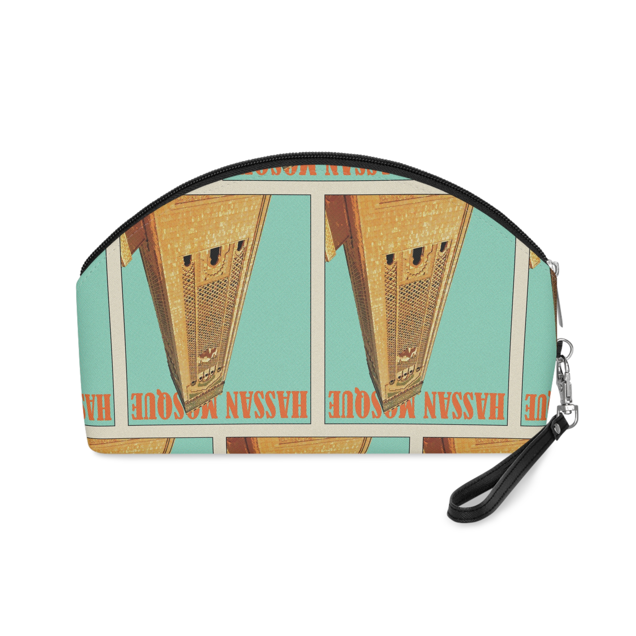 Hassan Mosque Retro Travel Poster Makeup Bag - Image 2