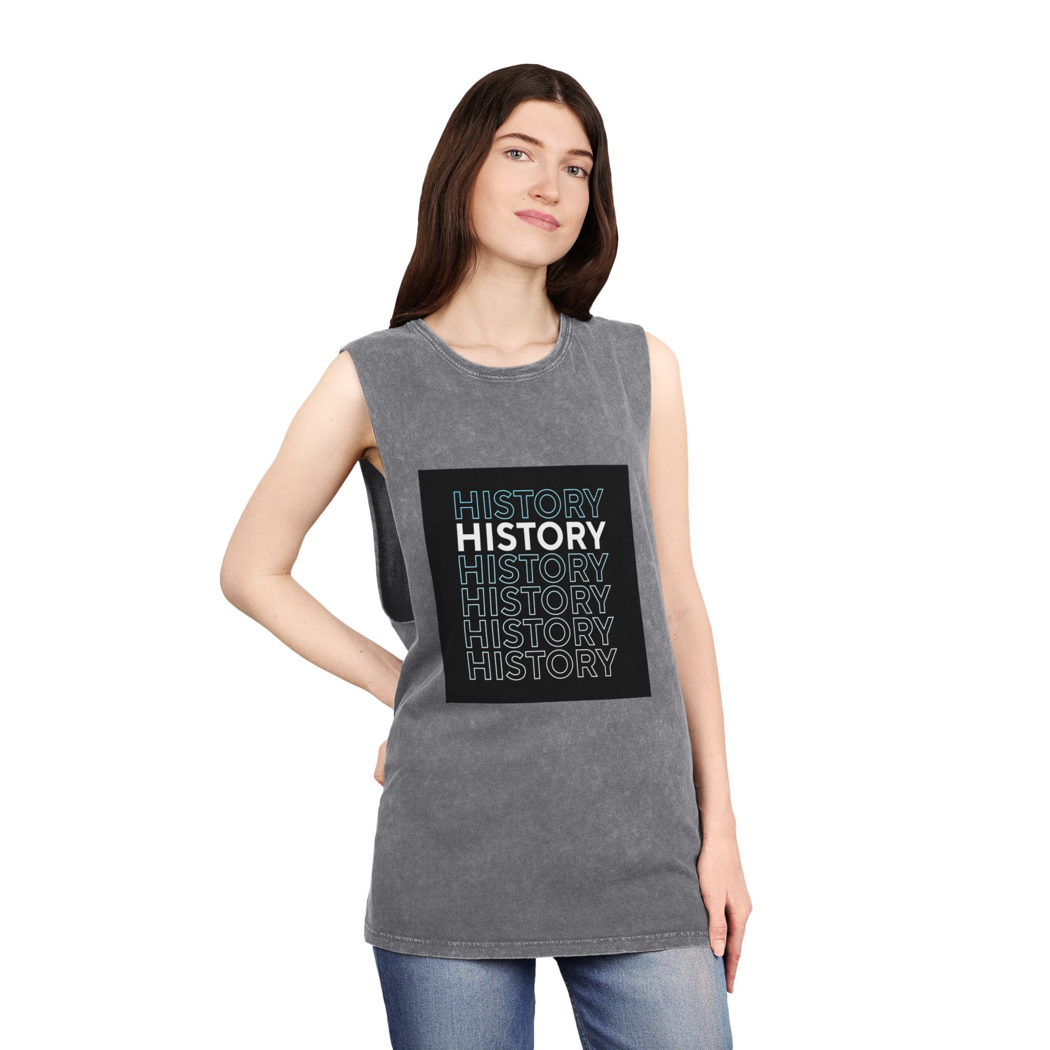 Text Effect Book Tshirt Design 2nd Time 65 Unisex Stonewash Tank Top - Image 12
