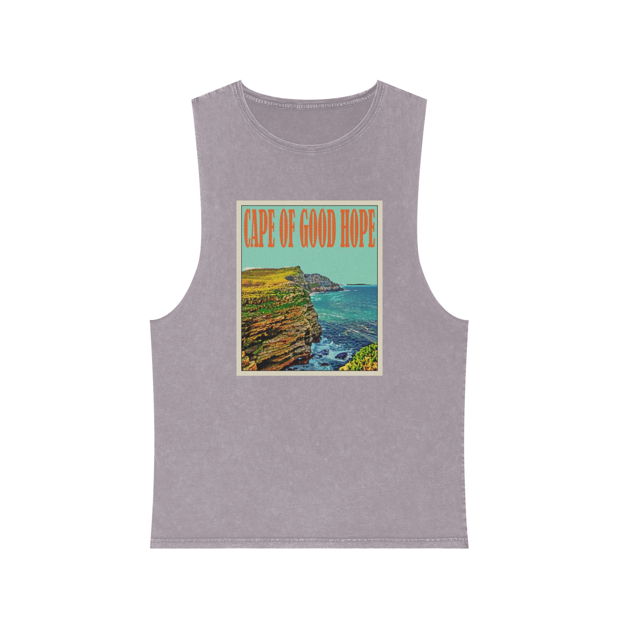 Cape Good Hope Retro Travel Poster Unisex Stonewash Tank Top - Image 17