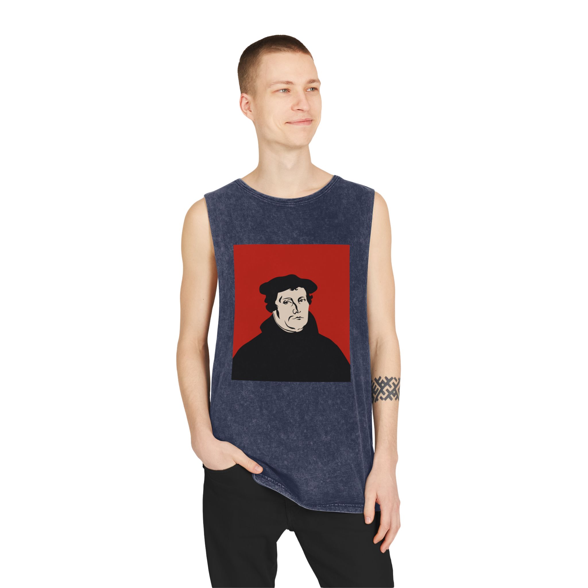 Martin Luther Unisex Stonewash Tank Top - Image 15