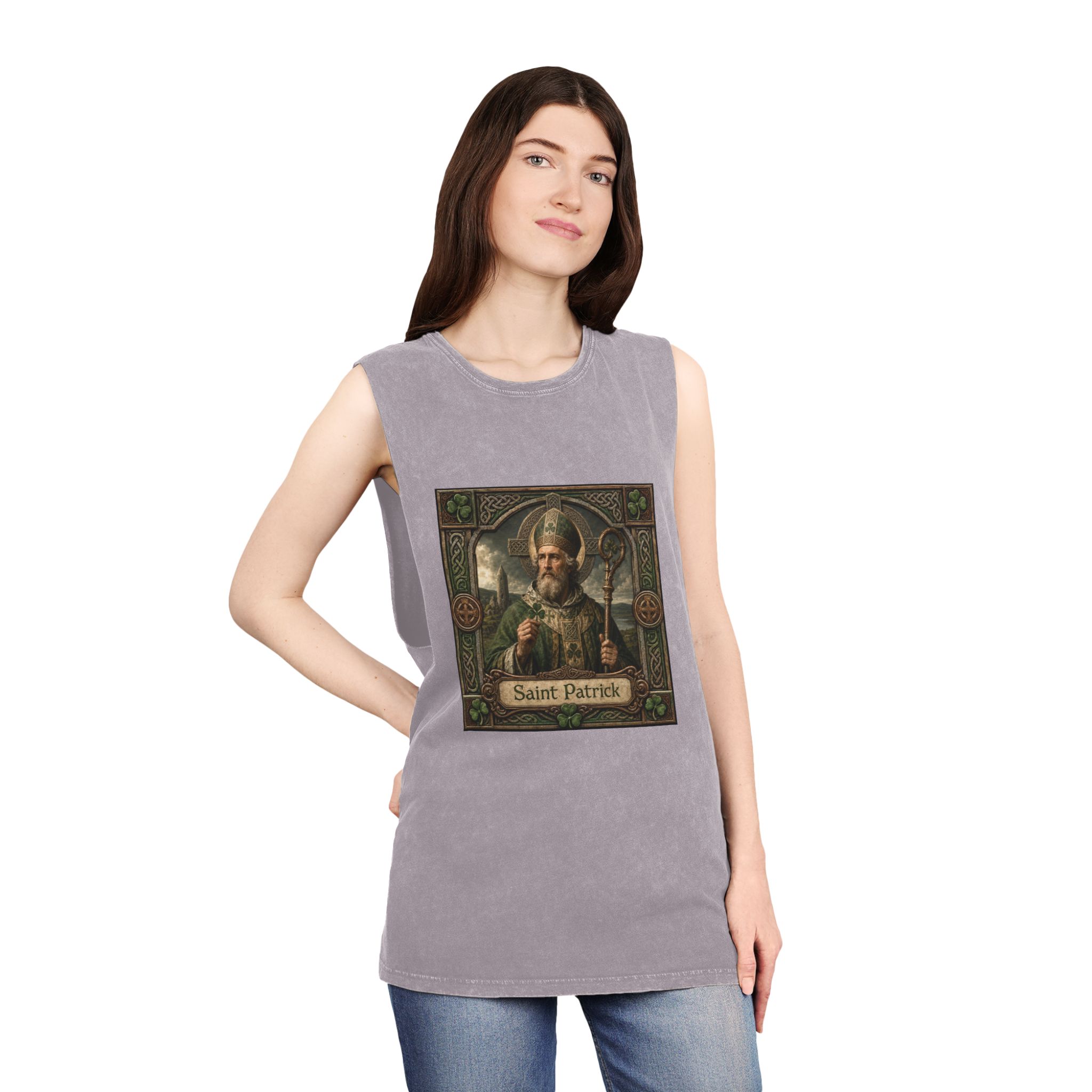 Saint Patrick Unisex Stonewash Tank Top - Image 20