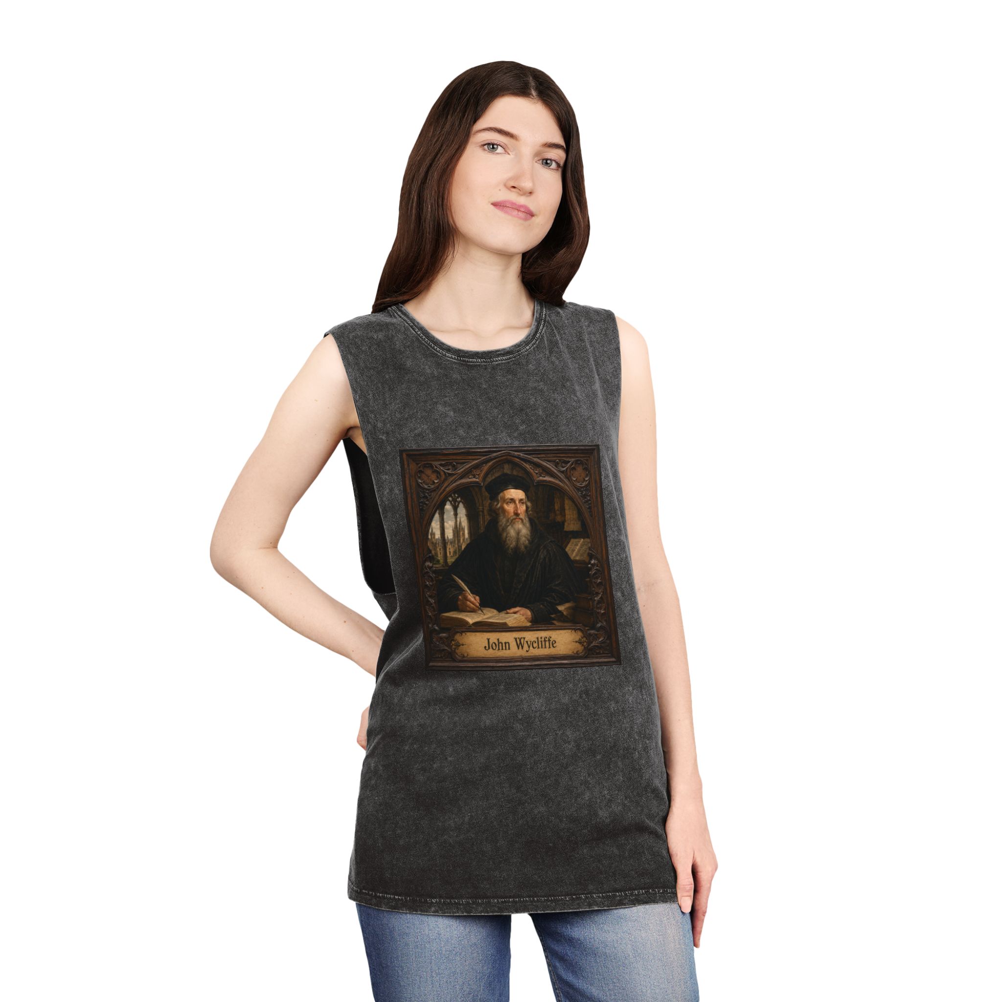 John Wycliffe Unisex Stonewash Tank Top - Image 4