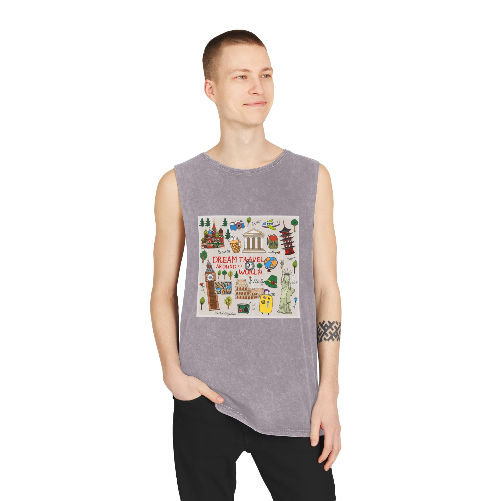 Historical Design AC647D Unisex Stonewash Tank Top - Image 19