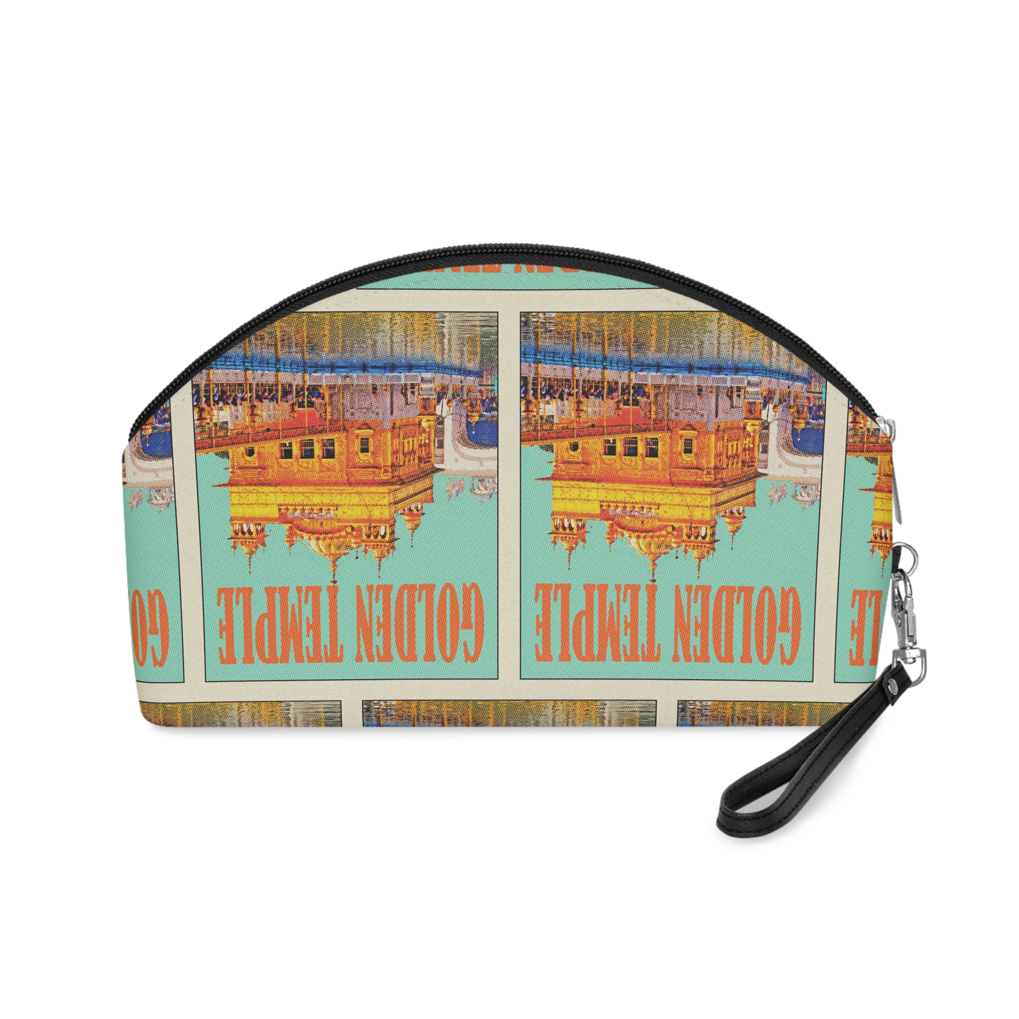Golden Temple Retro Travel Poster Makeup Bag - Image 2