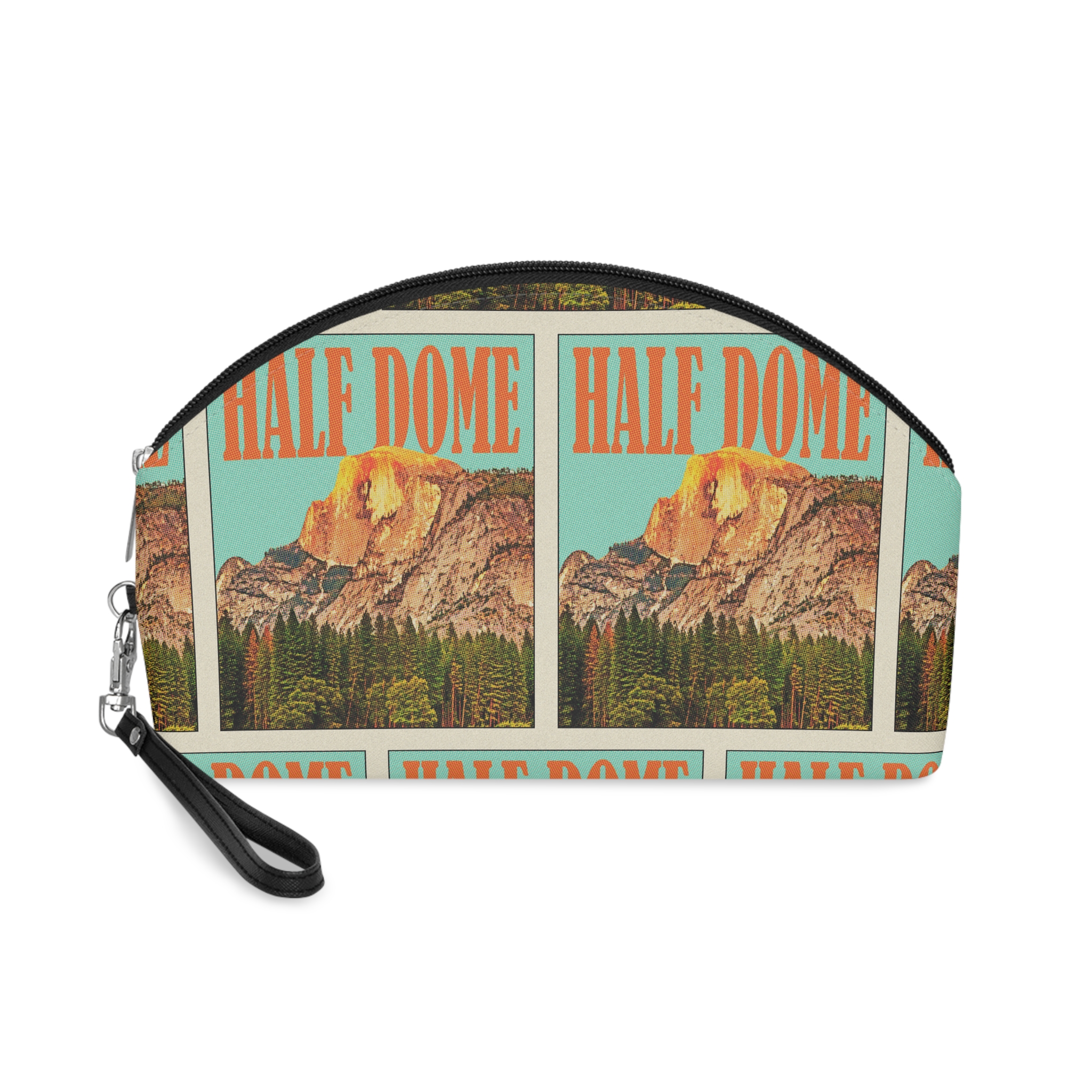 Half Dome Retro Travel Poster Makeup Bag