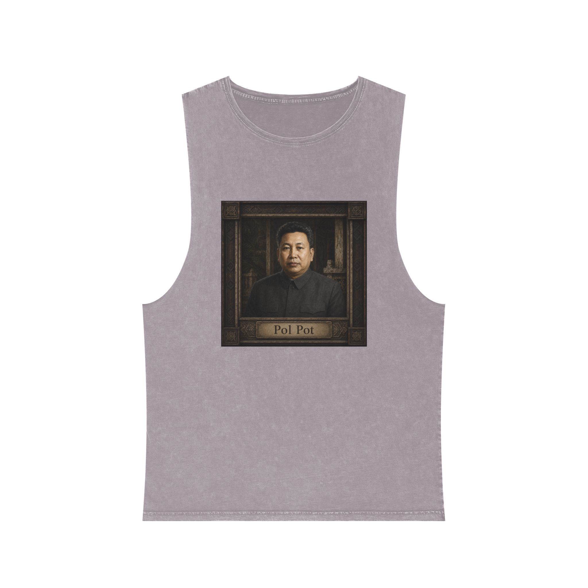 Pol Pot Unisex Stonewash Tank Top - Image 17