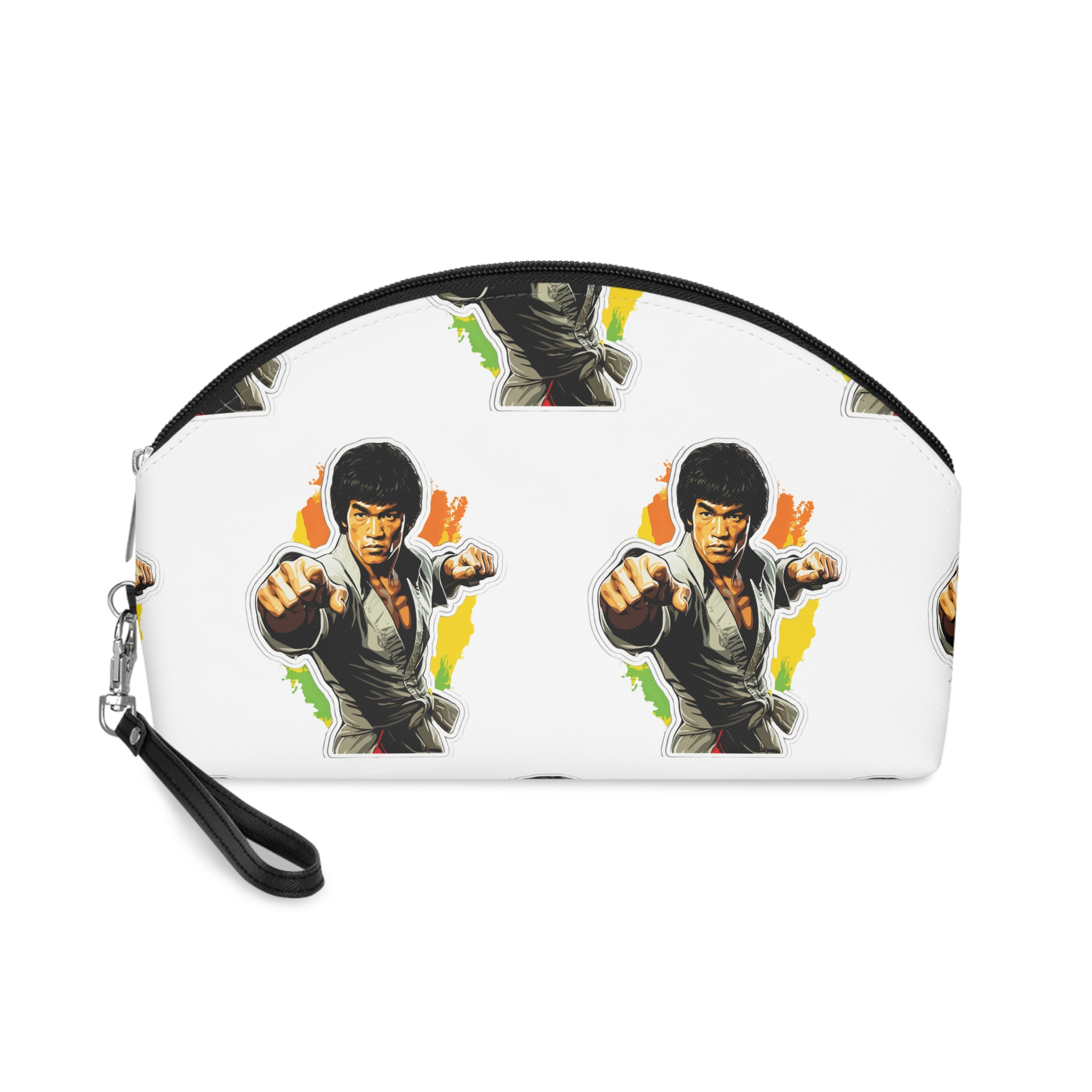 Bruce Lee In A Fighting Stance Makeup Bag