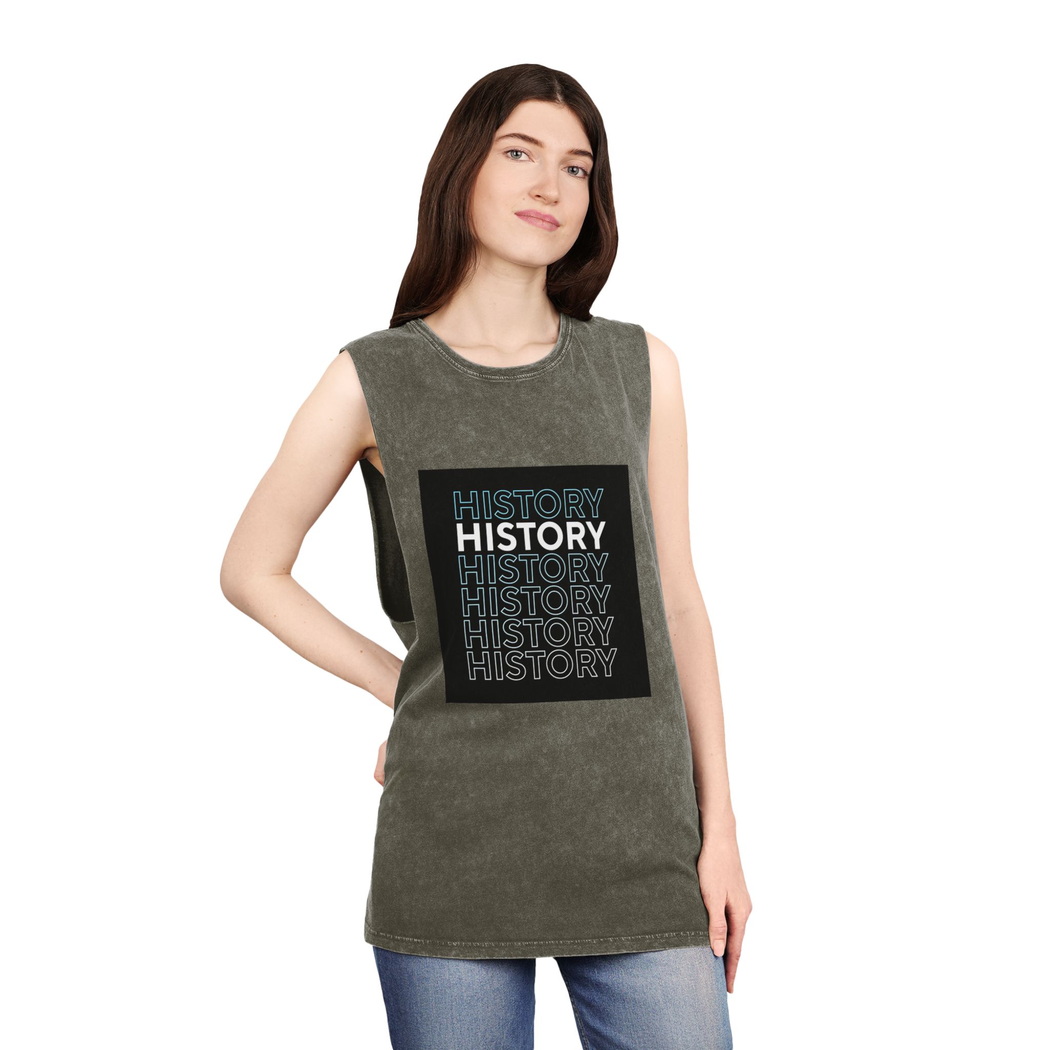 Text Effect Book Tshirt Design 2nd Time 65 Unisex Stonewash Tank Top - Image 8