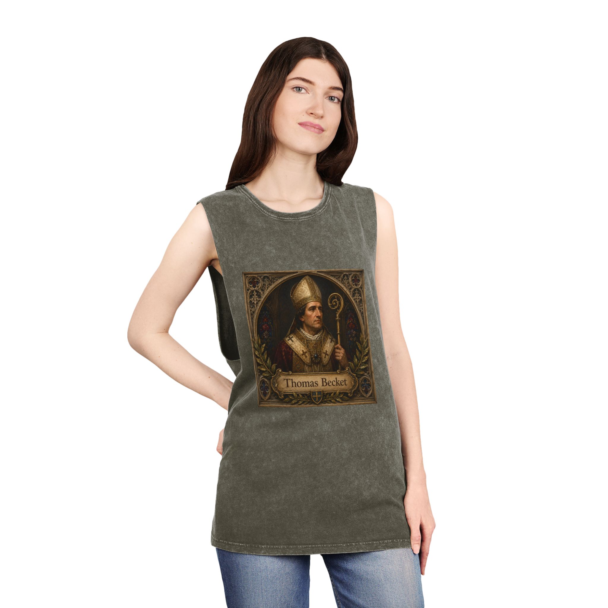 Thomas Becket Unisex Stonewash Tank Top - Image 8